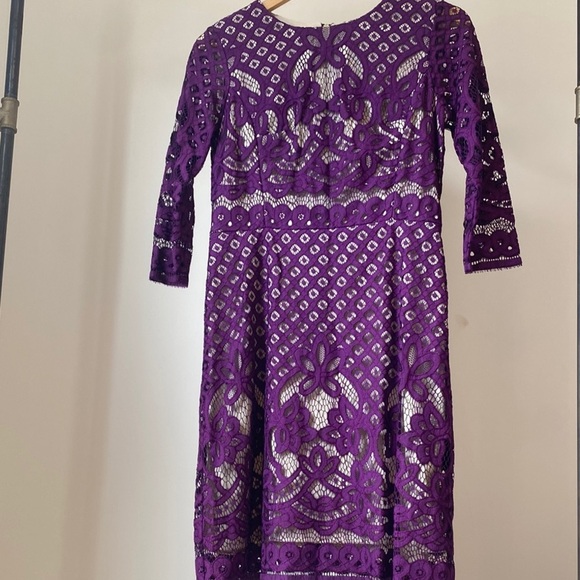 Gabby Skye Violet Lace Dress - Picture 1 of 5